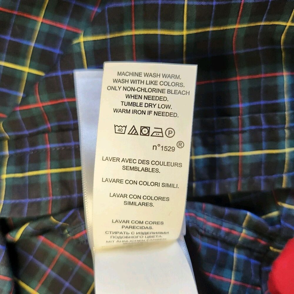 Polo Ralph Lauren Youth Large 14-16 Plaid Button Down Shirt Cotton Pony Logo - Picture 9 of 10